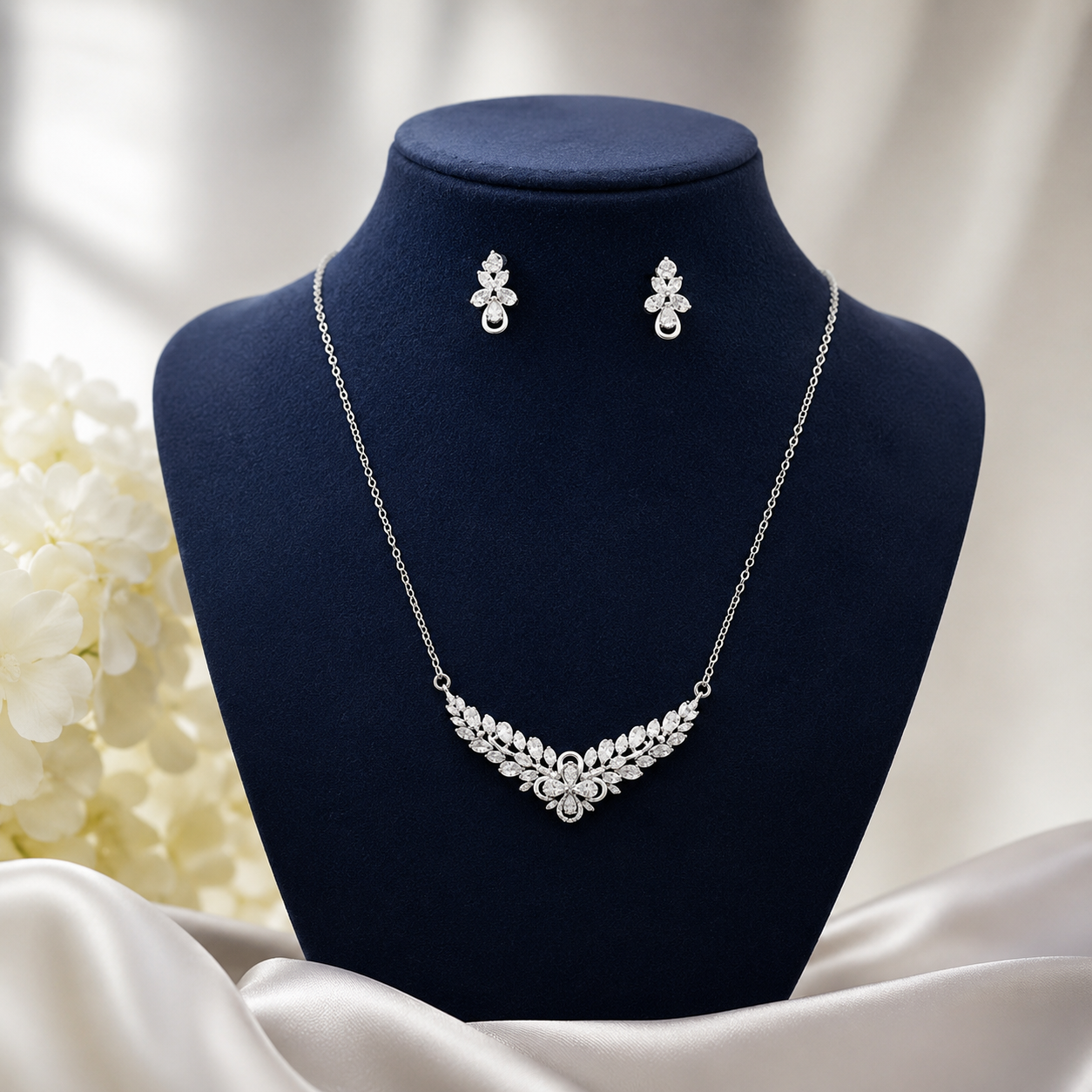Crystal Leaf Jewelry Set