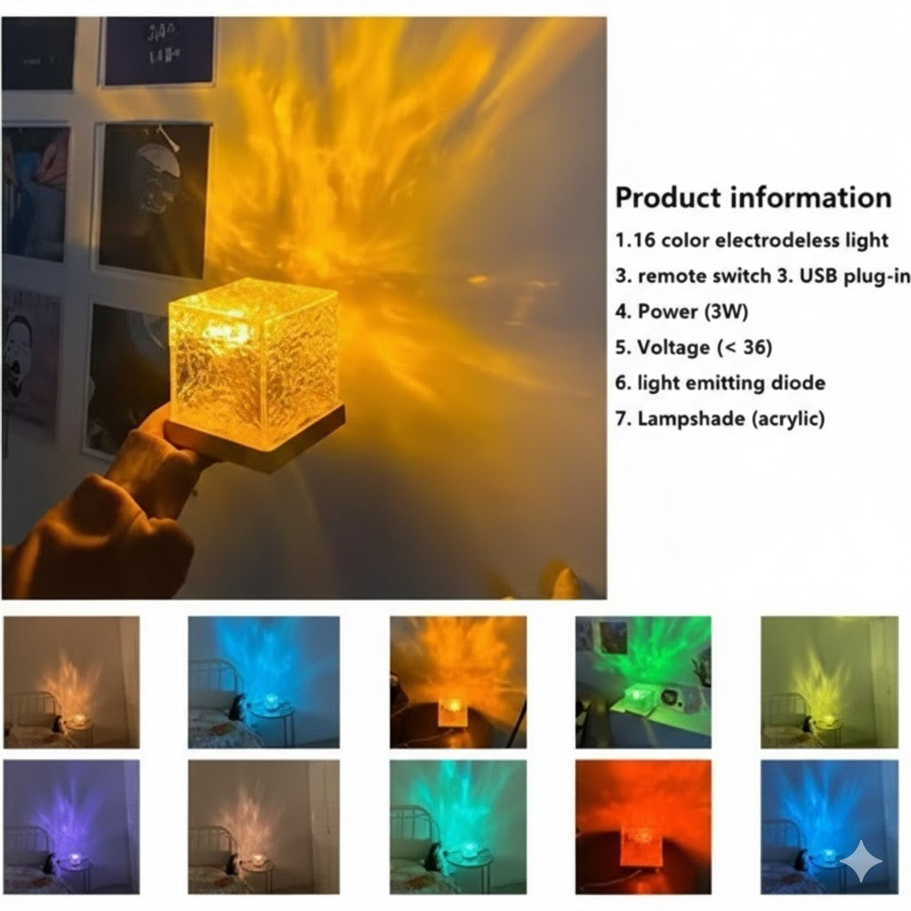 RGB Crystal Cube Night Lamp
